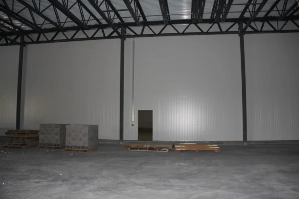Interior view of insulated metal panel wall